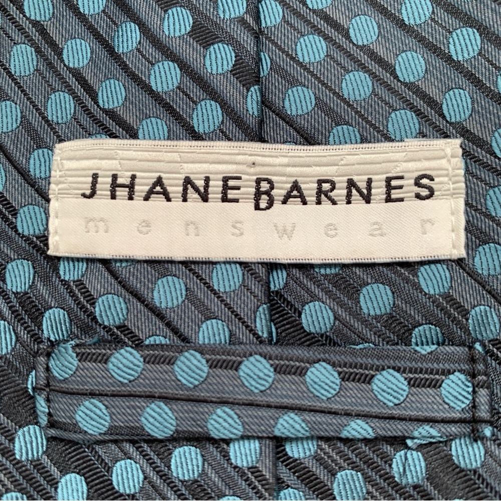 Jhane Barnes Tie Men's 100% Silk‎ Green Polka Dot 3.50"